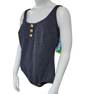 NWT Vintage Pacific Connections Black One-Piece Swimsuit (18W)